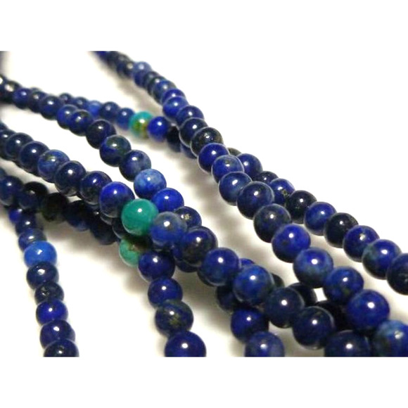 JAY KING STERLING SILVER LAPIS TURQUOISE MULTI  STRAND BEAD NECKLACE 925 - Picture 7 of 8